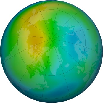Arctic ozone map for 2000-11